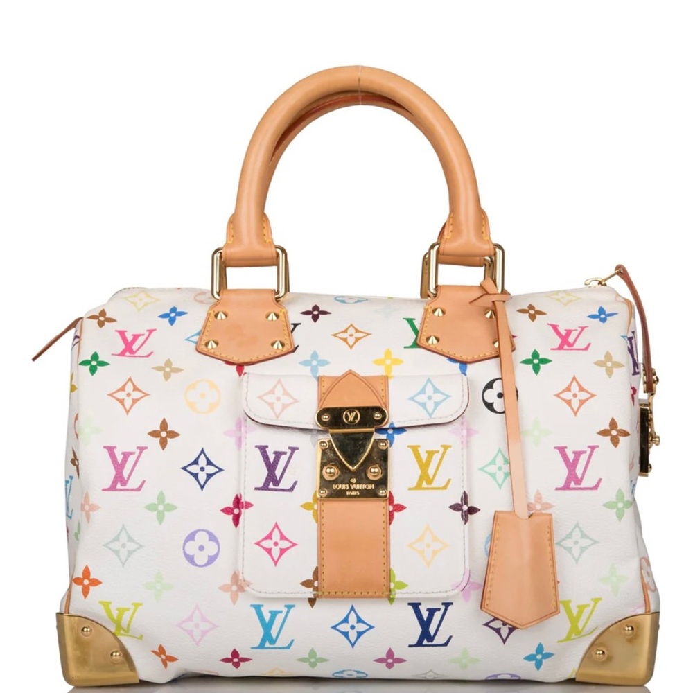 authentic Louis Vuitton Monogram Multicolor White Speedy 30 (Preloved)